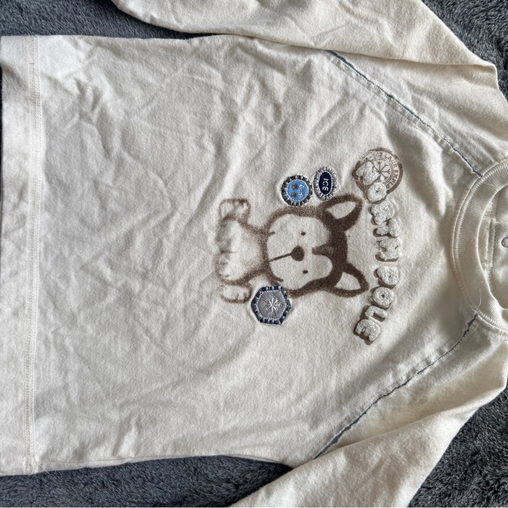 Cozy Cream Kids Sweatshirt with Cute Dog Design